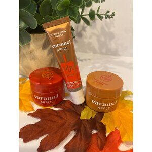 Bath & Body Works “Caramel Apple” New 3-Pc Lip Care Set